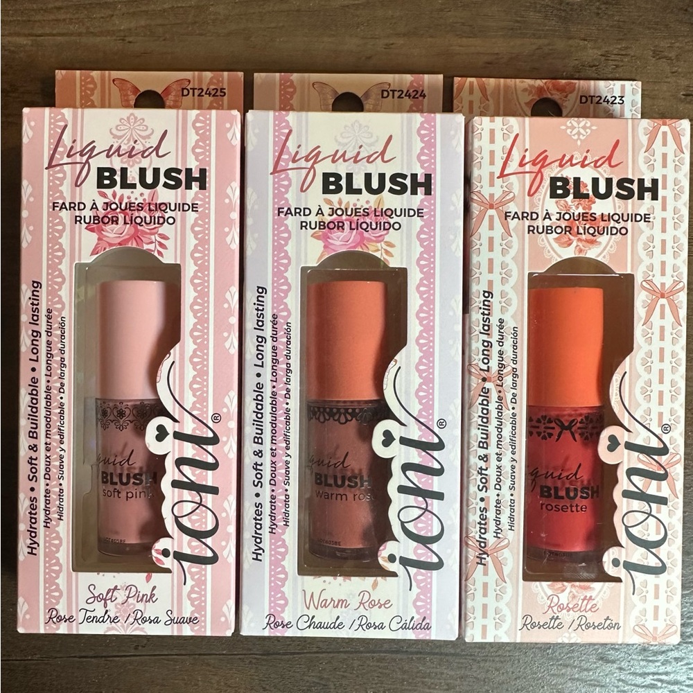 Ioni Liquid Blush 3pk Variety ~Soft Pink|Warm Rose|Rosette~Long Lasting NEW